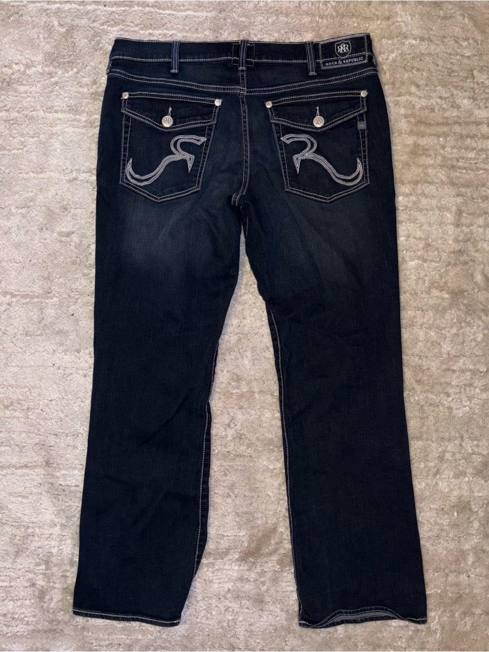 Rock & Republic Men’s Dark Blue Straight Jeans